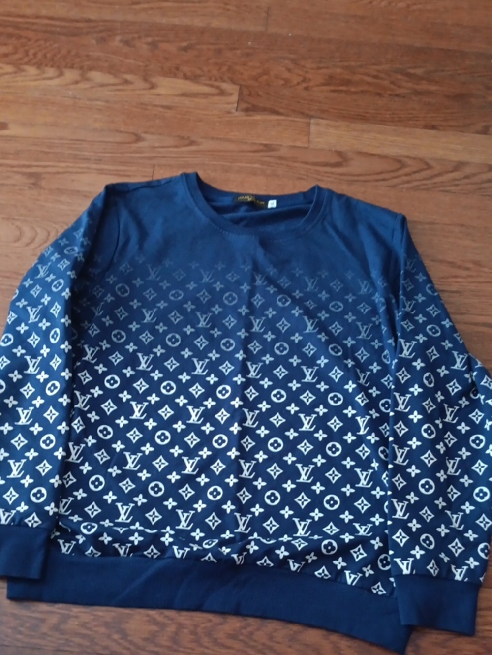 Louis Vuitton Navy and White Monogram Crewneck Sweater